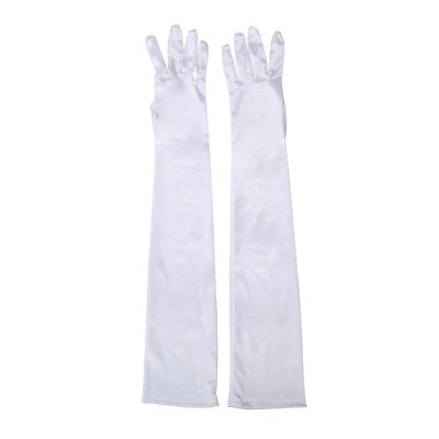 "Maigk 20.47'' Satin Evening Gloves Long Party Dance Elbow Arm Length Opera Cosplay (1, White)"
