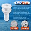 SEAFLO 1 Thru Hull Fitting Marine Boat, Polypropylene, Plastic Drain Overflow Connector, Corrosion Resistant Saltwater Safe, Transom Mount, Bilge Port Deck Outlet, 4-Year Warranty (White, 2-Pack) view 3