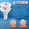SEAFLO  Thru Hull Fitting Marine Boat, Polypropylene, Plastic Drain Overflow Connector, Corrosion Resistant Saltwater Safe, Transom Mount, Bilge Port Deck Outlet, 4-Year Warranty (White, 2-Pack) view 3