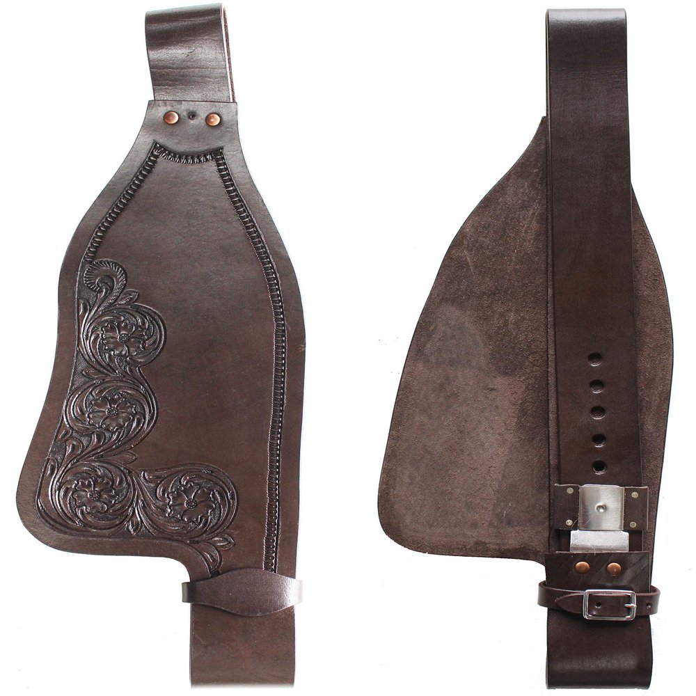 CHALLENGER Horse Western Adult Tooled Brown Leather Replacement Saddle Fenders 5211DB