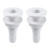 SEAFLO 1 Thru Hull Fitting Marine Boat, Polypropylene, Plastic Drain Overflow Connector, Corrosion Resistant Saltwater Safe, Transom Mount, Bilge Port Deck Outlet, 4-Year Warranty (White, 2-Pack) view 1