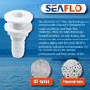SEAFLO 1 Thru Hull Fitting Marine Boat, Polypropylene, Plastic Drain Overflow Connector, Corrosion Resistant Saltwater Safe, Transom Mount, Bilge Port Deck Outlet, 4-Year Warranty (White, 2-Pack) view 3