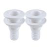 SEAFLO 1 Thru Hull Fitting Marine Boat, Polypropylene, Plastic Drain Overflow Connector, Corrosion Resistant Saltwater Safe, Transom Mount, Bilge Port Deck Outlet, 4-Year Warranty (White, 2-Pack) view 1