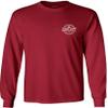 Joe's USA Koloa Surf Thruster Logo Long Sleeve Cotton T-Shirt-XL-Cardinal/w view 2