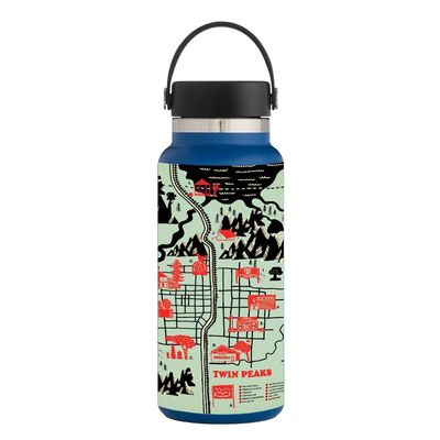 MightySkins Skin for Hydro Flask 32 oz. Wide Mouth - Twin Peaks Map | Protective, Durable, and Unique Vinyl Decal wrap Cover | Easy to Apply, Remove, and Change Styles | Made in The USA