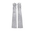 "Maigk 20.47'' Satin Evening Gloves Long Party Dance Elbow Arm Length Opera Cosplay (1, Silver)" view 1