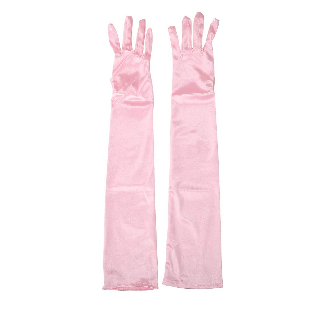 "Maigk 20.47'' Satin Evening Gloves Long Party Dance Elbow Arm Length Opera Cosplay (1, Pink)"