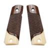 Compatible Replacement for 1911 Colt Full Size Rosewood Grips w/Faux Ivory Accent Bonus 4 Gold Screws view 1