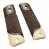 Compatible Replacement for 1911 Colt Full Size Rosewood Grips w/Faux Ivory Accent Bonus 4 Gold Screws view 2