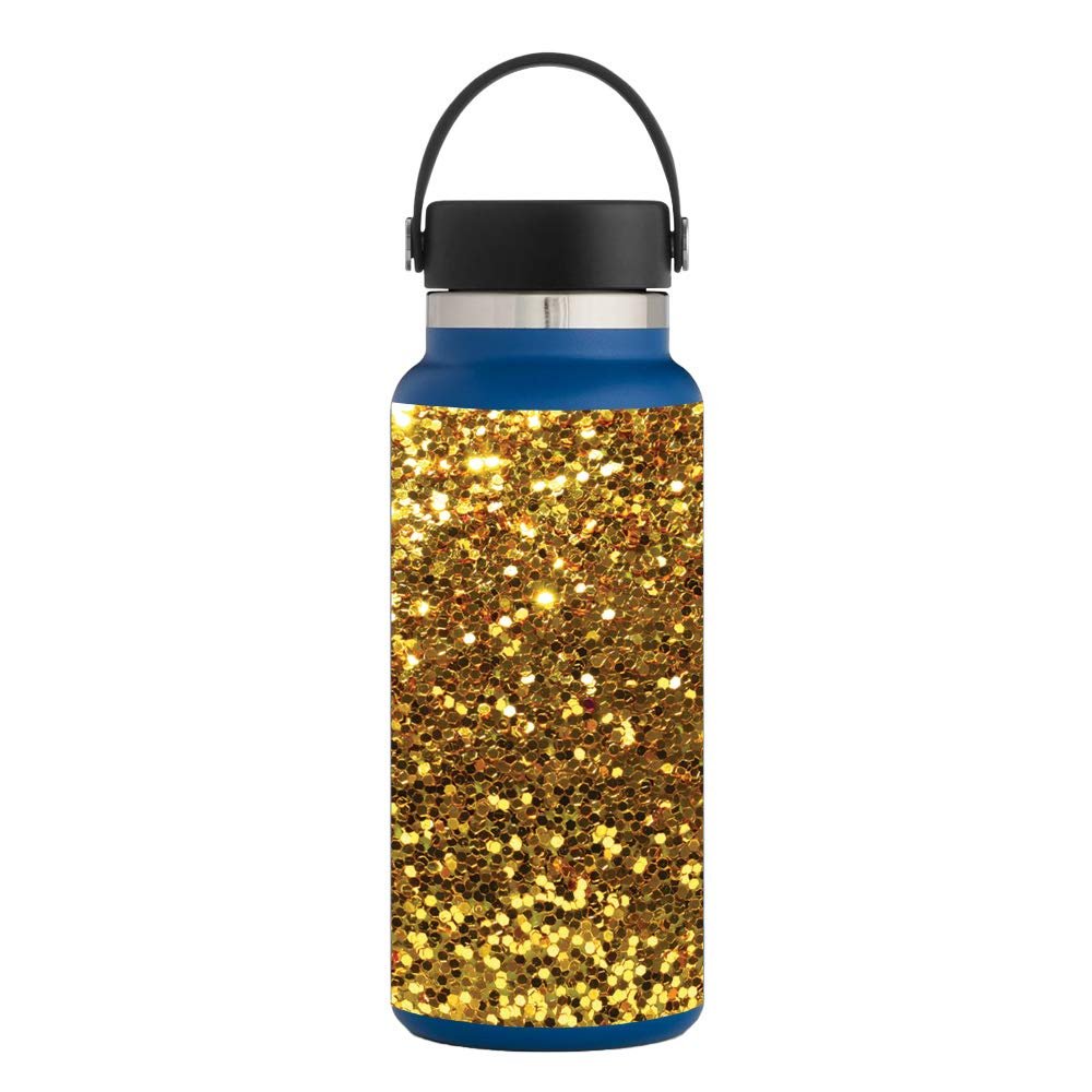 MightySkins Skin for Hydro Flask 32 oz. Wide Mouth - Gold Dazzle | Protective, Durable, and Unique Vinyl Decal wrap Cover | Easy to Apply, Remove, and Change Styles | Made in The USA