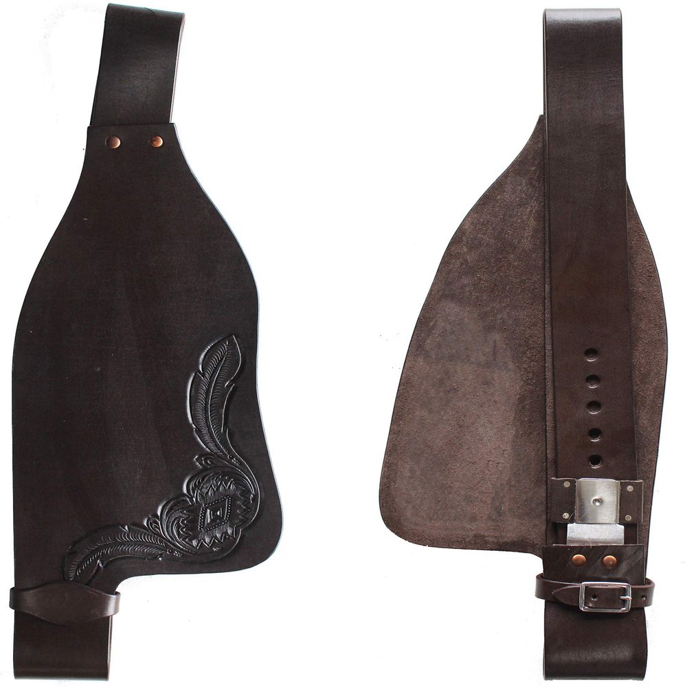 CHALLENGER Horse Western Adult Tooled Brown Leather Replacement Saddle Fenders 5229DB