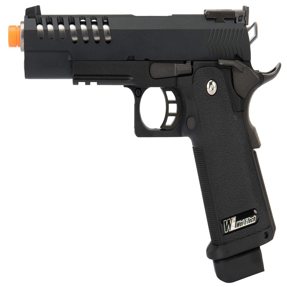 Lancer Tactical WE 1911 Hi-Capa Hyper Speed Gas Blowback Airsoft Pistol Black 330 FPS