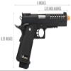 Lancer Tactical WE 1911 Hi-Capa Hyper Speed Gas Blowback Airsoft Pistol Black 330 FPS view 2