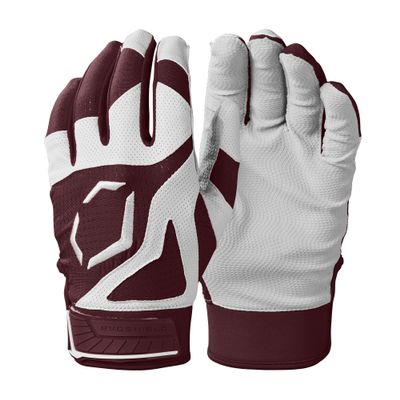 EvoShield SRZ-1 Youth Batting Gloves - Maroon, Youth Large