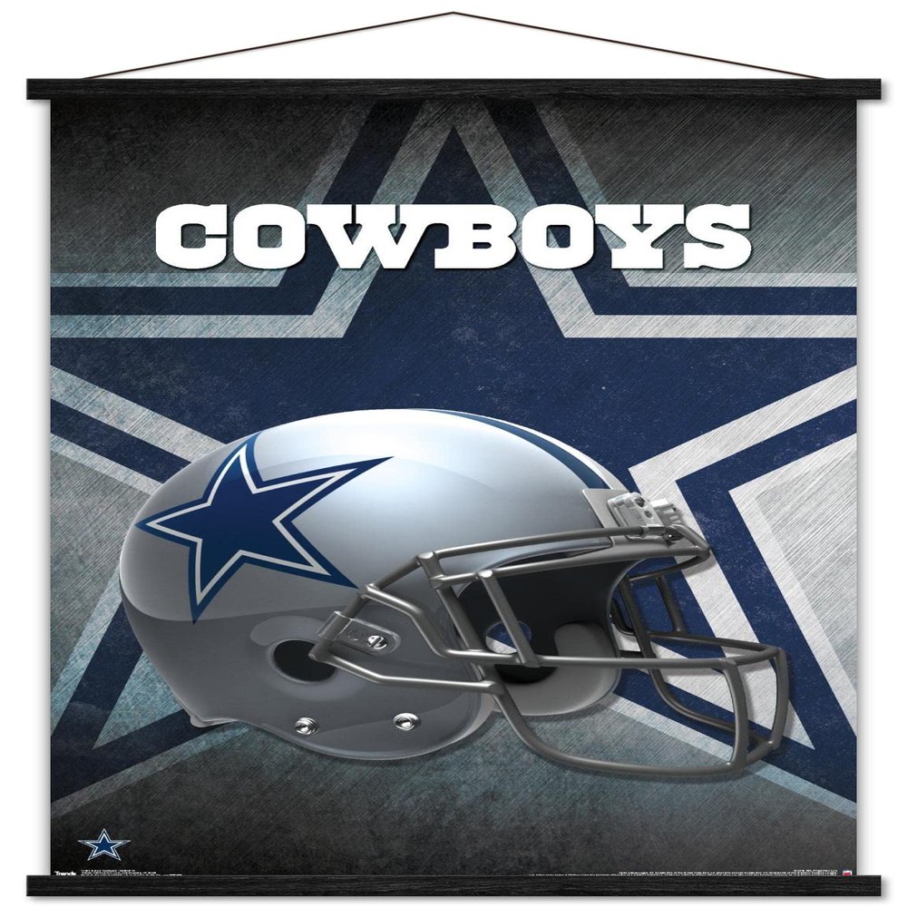 Trends International NFL Dallas Cowboys - Helmet 16 Wall Poster, 22.375" x 34", Print and Black Hanger Bundle