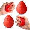 Ecowise Hand Therapy Fruit Squish Ball Pair  2 Strawberry Stress Balls for Adults, Hand Therapy and Grip Strength Trainer, Squeeze Balls for Stress Relief, Wrist and Finger Exercise, Latex-Free view 1