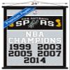 Trends International NBA San Antonio Spurs-Champions 17 Wall Poster with Wooden Magnetic Frame, 22.37" x 34.00", Premium Print and Black Hanger Bundle view 3
