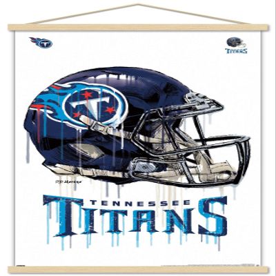 Trends International NFL Tennessee Titans - Drip Helmet 20 Wall Poster, 22.375" x 34", Premium Print and Beechwood Hanger Bundle