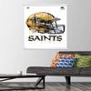 Trends International NFL New Orleans Saints - Drip Helmet 20 Wall Poster, 22.375" x 34", Premium Print and White Hanger Bundle view 2