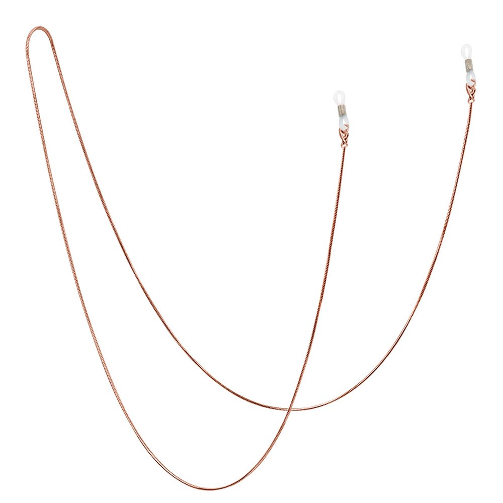 Jmkcoz Eyeglass Chain Holder Necklace Strap Sunglass Eyewear Retainer Lanyards 80cm Glasses Chain String Cord Rose Gold