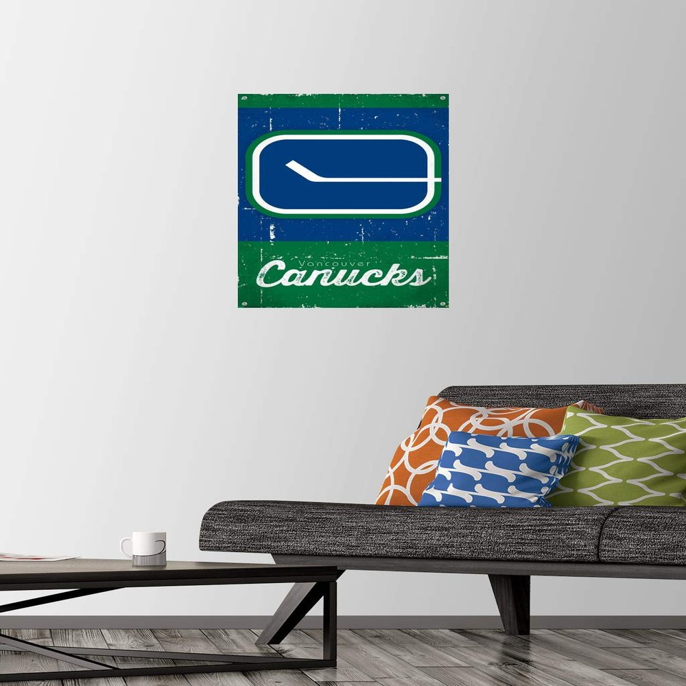 NHL Vancouver Canucks - Retro Logo 13 Wall Poster with Push Pins