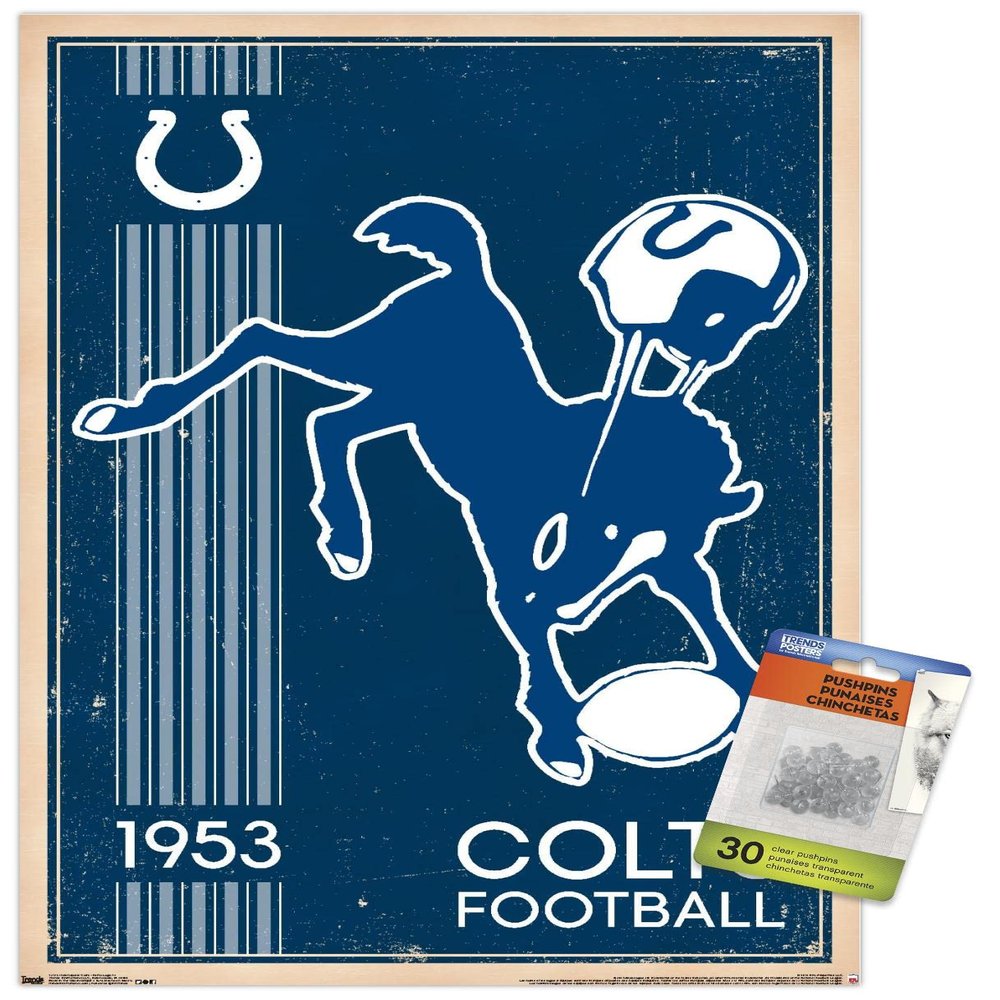 NFL Indianapolis Colts - Retro Logo 14 Wall Poster with Push Pins