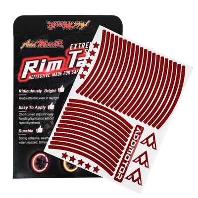 Addmotor Bike Wheel Rim Stickers Stripes Reflective Decals Tape Reflector for Bicycle Motorcycle Decoration (Red, 26)