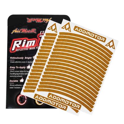 Addmotor Bike Wheel Rim Stickers Stripes Reflective Decals Tape Reflector for Bicycle Motorcycle Decoration (Yellow, 26)