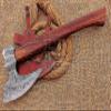 HUNTEX Custom Handmade Hand-Forged Twist Pattern Damascus Steel 21 Inch Long Walnut Wood Handle Razor Sharp Hunting Camping Wood Splitter Viking Broad Axe with Genuine Leather Sheath view 2