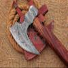 HUNTEX Custom Handmade Hand-Forged Twist Pattern Damascus Steel 21 Inch Long Walnut Wood Handle Razor Sharp Hunting Camping Wood Splitter Viking Broad Axe with Genuine Leather Sheath view 4
