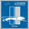 NFL Detroit Lions - Retro Logo 14 Wall Poster with Push Pins view 4