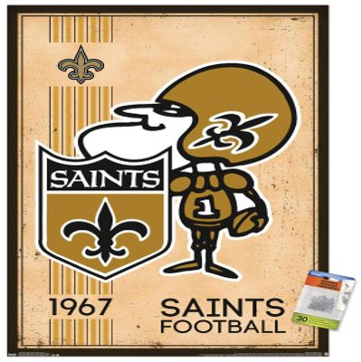 NFL New Orleans Saints - Retro Logo 14 Wall Poster with Push Pins