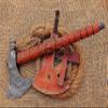 HUNTEX Custom Handmade Hand-Forged Twist Pattern Damascus Steel 18 Inch Long Walnut Wood Handle Razor Sharp Hunting Camping Wood Splitter Viking Axe with Genuine Leather Sheath view 2