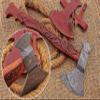 HUNTEX Custom Handmade Hand-Forged Twist Pattern Damascus Steel 19.5 Inch Long Hand-Engraved Walnut Wood Handle Razor Sharp Camping Wood Splitter Twin Blade Axe w/Genuine Leather Sheath view 1