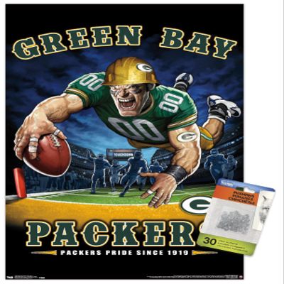 NFL Green Bay Packers - End Zone 17 Wall Poster with Push Pins