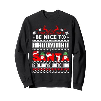 Men's Holiday Gift Ugly Christmas Sweater Funny Handyman Sweatshirt