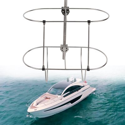 Stainless Steel Double Fender Holder,Boat Folding Fenders Fit for 7'' Diameter Fender,7/8''-1'' Rail (S)