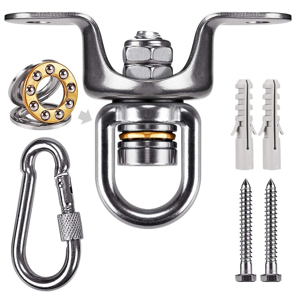 SELEWARE Heavy-Duty Punching Bag Hanger, 304 Stainless Steel Mount with 360 Swivel Bearing for Boxing, Muay Thai, MMA Training, 700lbs Capacity
