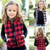 Kids Baby Girl Boy Buffalo Plaid Sweater Tops Zipper Front Vest Coat Warm Winter Clothes (A-Red, 4T) view 2