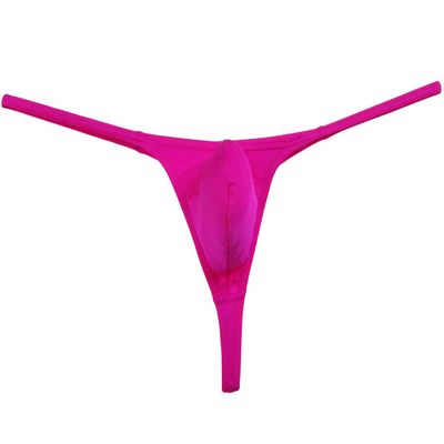 JAXFSTK Men's Spandex Micro Thong Gay Men T-Back G-String Jockstrap Underwear Pouch Tanga Pink M