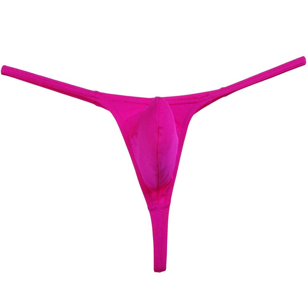 JAXFSTK Men's Spandex Micro Thong Gay Men T-Back G-String Jockstrap Underwear Pouch Tanga Pink M