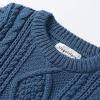 Moru Toddler Girls Boys Fall Winter Cute Cable Knit Pullover Sweaters Jacket 2-7 Years (Blue, 3-4 Years) view 2