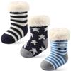 Cottock 3 Pairs Toddler Girl Boy Sherpa-lined Fuzzy Socks Anti Skid with Grips, Baby Girl Boy Christmas Socks Kids Slipper Socks (4-6 years, 3 pairs boys) view 1