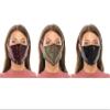 Beyond Trim 3 Pack Adult Women Face Covering Glitter Fabric Cloth Protection Cover Reusable Washable Breathable MA1027 Bur/GOL/Blk view 1