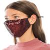 Beyond Trim 3 Pack Adult Women Face Covering Glitter Fabric Cloth Protection Cover Reusable Washable Breathable MA1027 Bur/GOL/Blk view 3