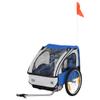 Aosom 2-Seat Child Bike Trailer for Kids with a Strong Steel Frame, 5-Point Safety Harnesses, & Comfortable Seat, Blue view 1