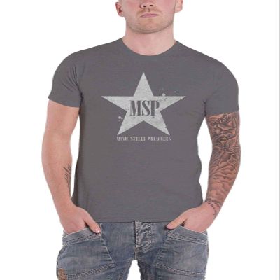 Manic Street Preachers T Shirt Classic Distressed Star Official Charcoal Grey Size S