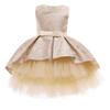 WOCINL Flower Girls High Low Tulle Dress Vintage Jacquard Princess Pageant Birthday Party Wedding Prom Evening Dance Gown Champagne 18-24 Months view 2