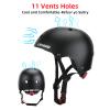 CELOID Skateboard Bike Helmet,Adjustable Washable Skate Scooter Helmets for Over 16 Years Youth & Adults Women and Men Climbing,Skateboarding,Cycling Bicycle,Roller Skating,Balance Bike Sports,Black view 3