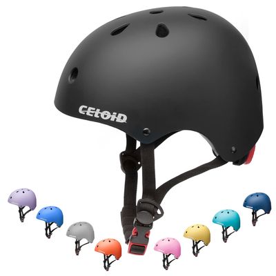 CELOID Kids Bike Helmet,Toddler Skateboard Helmets for Ages 5-8-9 Years Boys Girls,Adjustable Multi-Sport Bicycle Skateboarding Football Roller Skating Scooter Rollerblade Balance Bike Helmet,Black